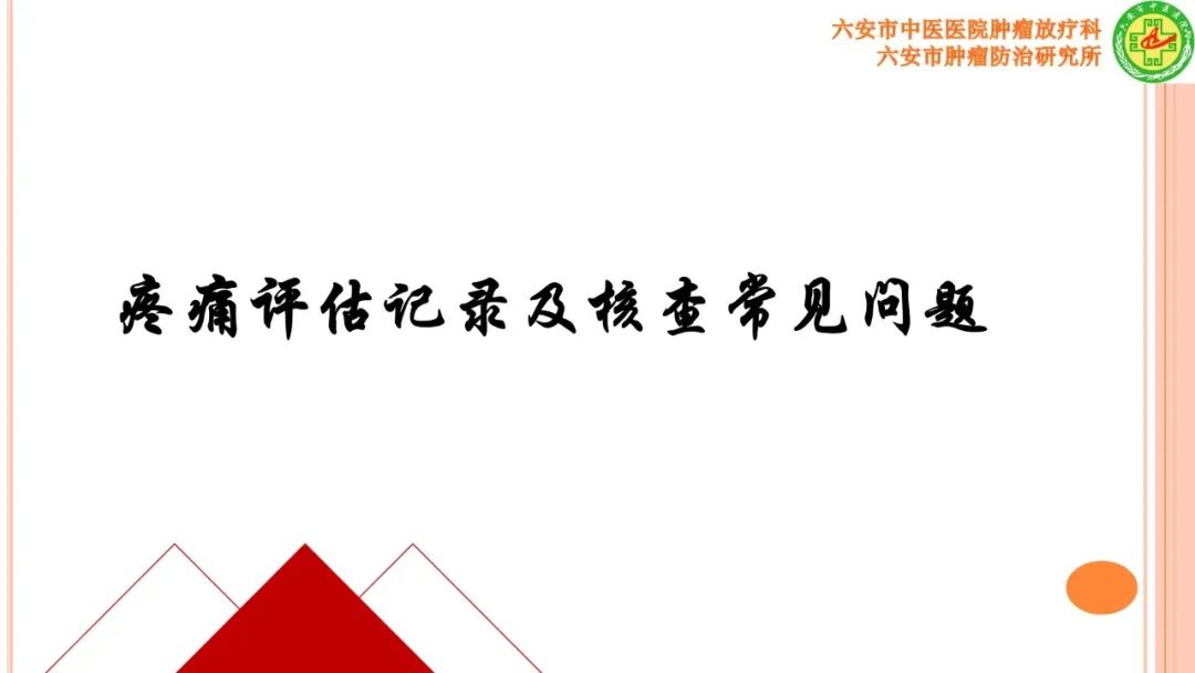 【PPT】疼痛评估记录及核查常见问题